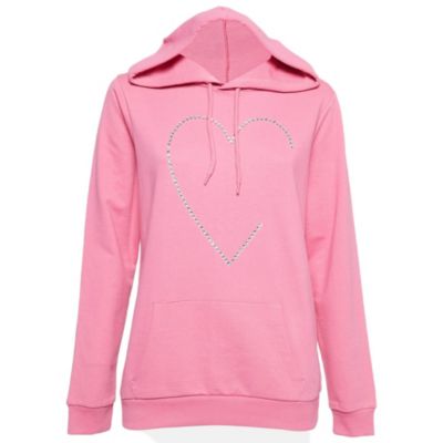 Женское худи Pre-Owned Love Moschino Pink Crystal Embellished Cotton