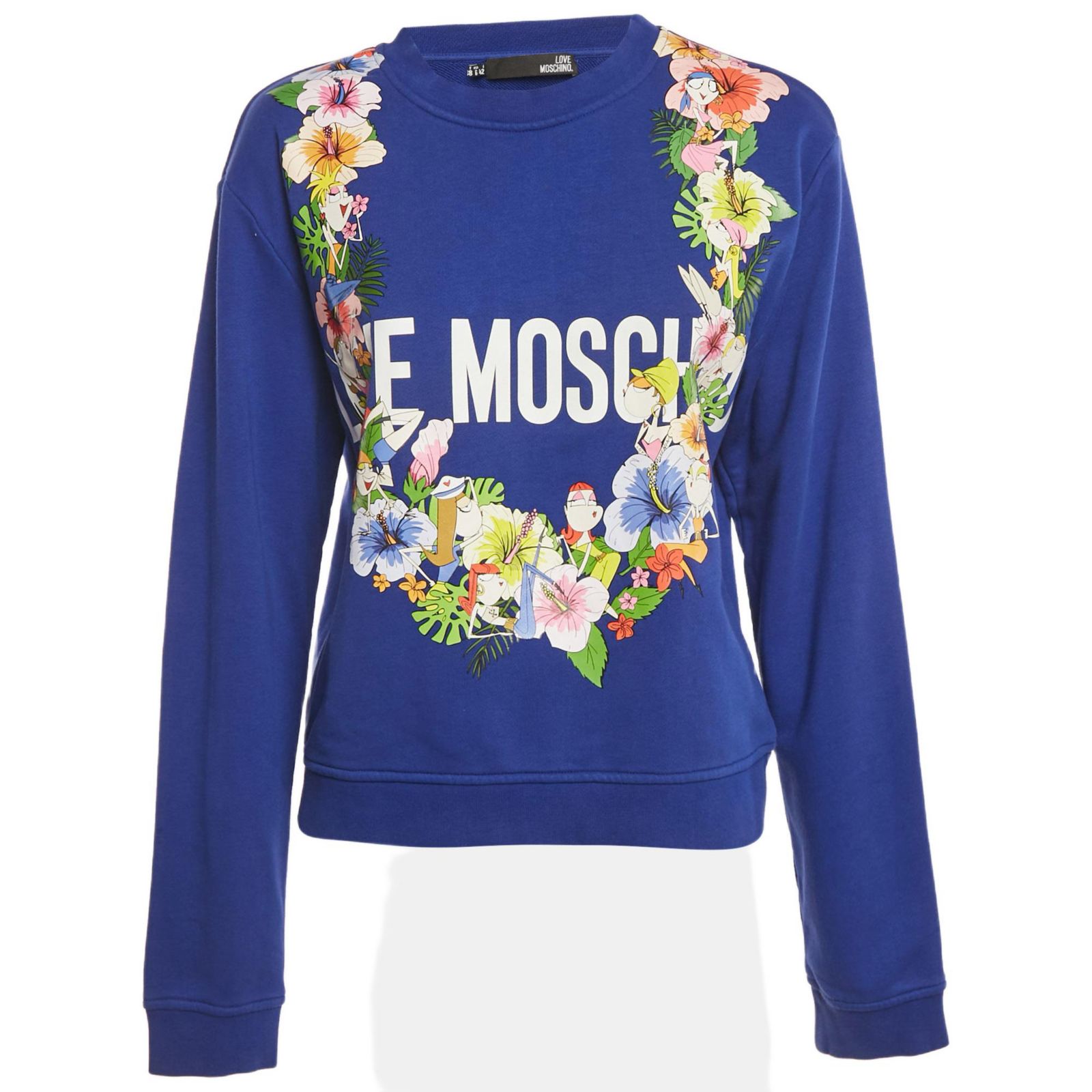 Pre-Owned Love Moschino Женский хлопковый свитшот с принтом, синий