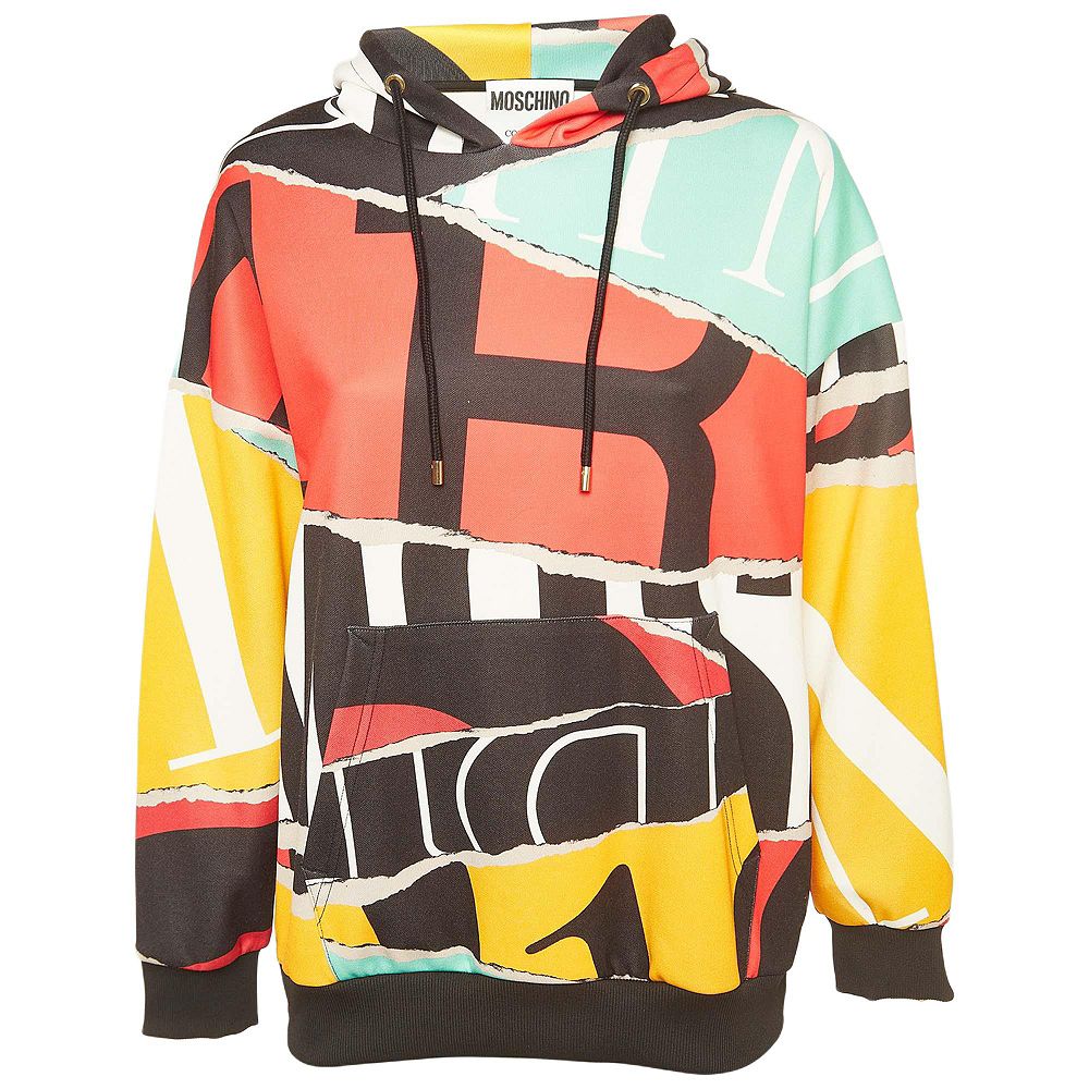 Женское оверсайз худи Moschino Multicolor Printed Jersey