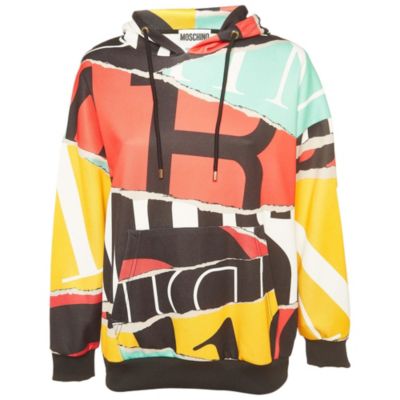 Женское оверсайз худи Moschino Multicolor Printed Jersey