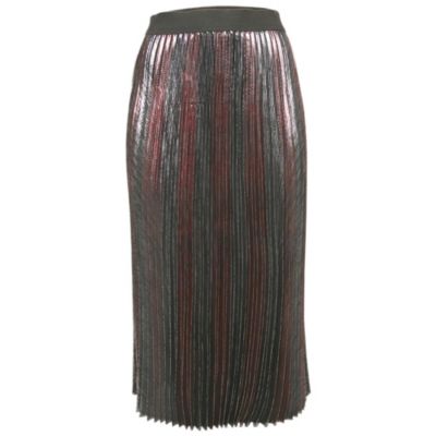 Pre-Owned Zadig & Voltaire Women's Metallic Lurex Pliss&eacute Midi Joyce Skirt