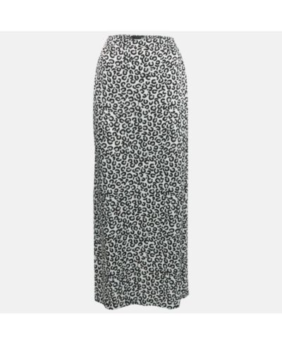 Pre-Owned Love Moschino Women's Monogram Leopard Print Crepe Maxi
