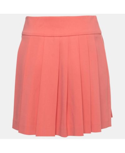 Pre-Owned Moschino Women's Pink Crepe Pleated Mini Skirt