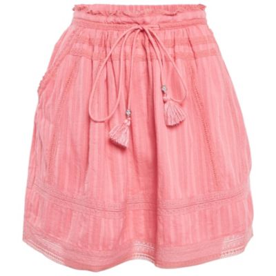 Pre-Owned Zadig & Voltaire Women's Pink Cotton Lace Trimmed Joxini Mini Skirt