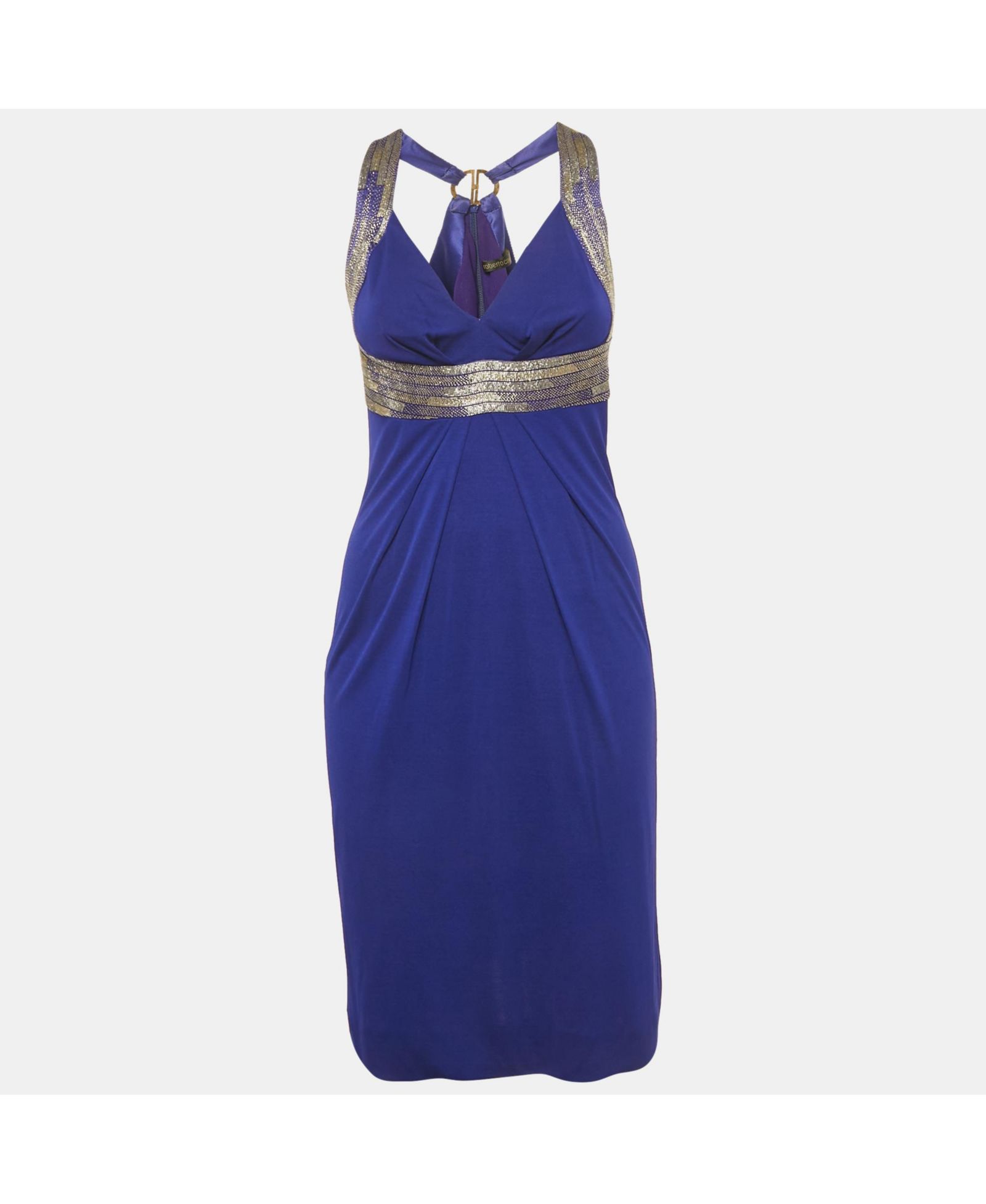 Женское короткое платье Roberto Cavalli Blue Beaded Jersey, б/у