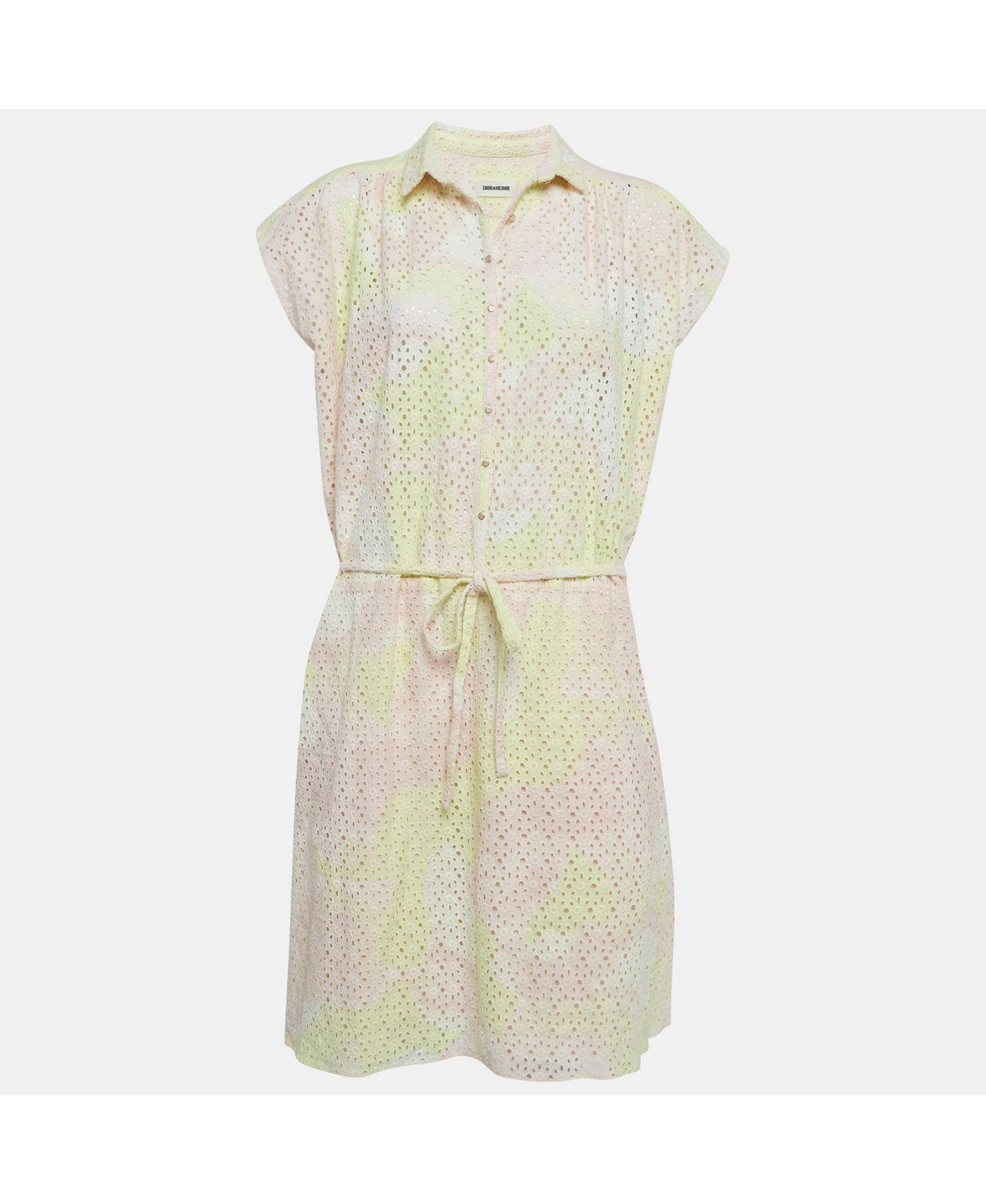 Женское хлопковое платье Zadig & Voltaire Eyelet Camo Pink & Yellow