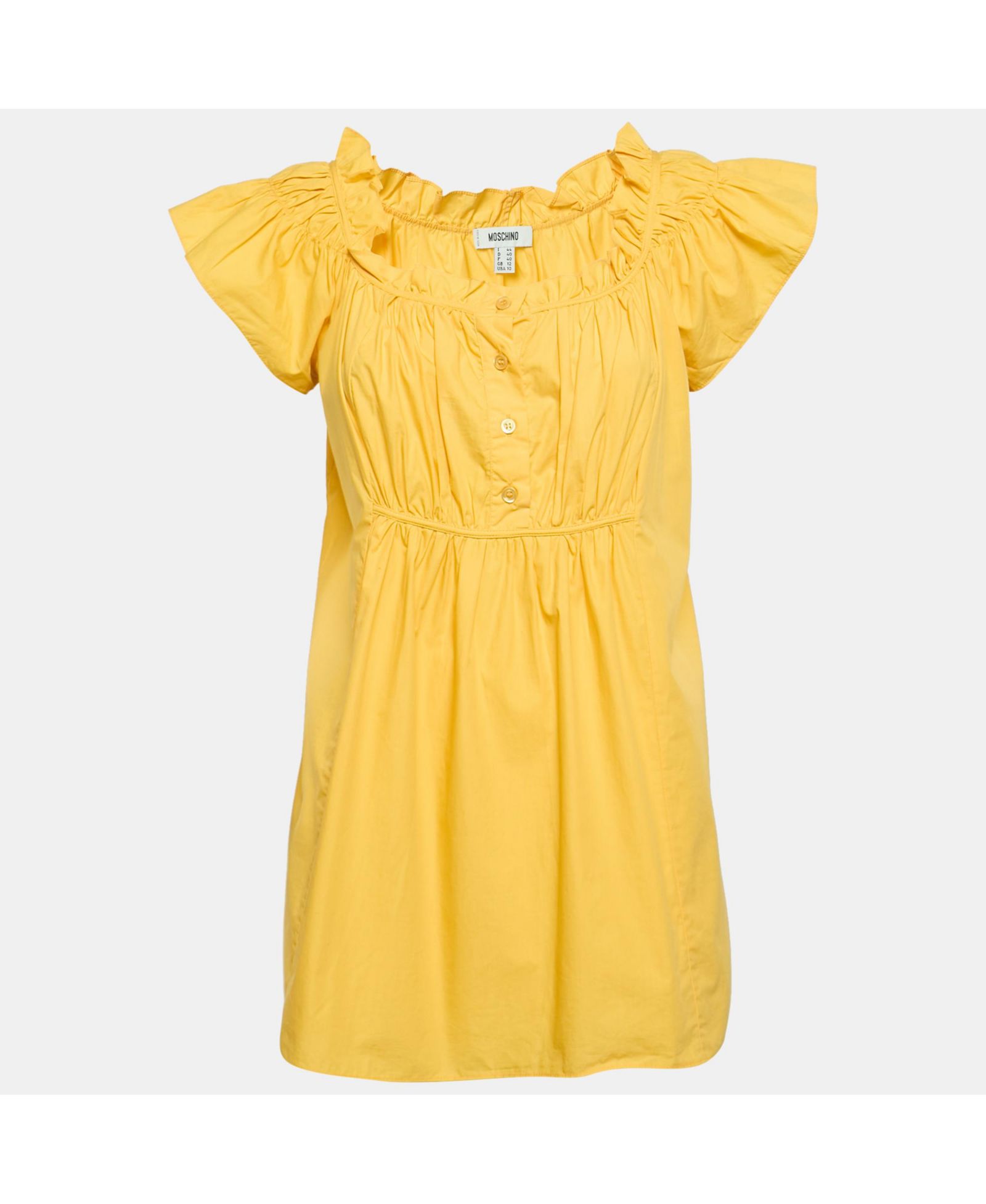 Pre-Owned Moschino Women's Yellow Cotton Top