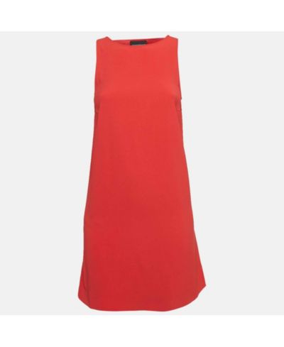 Pre-Owned Zadig & Voltaire Women's Red Crepe Cut-Out Sleeveless Mini Dress