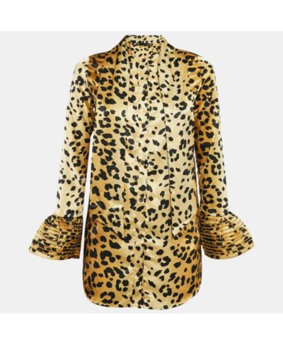 Мини-платье Pre-Owned Love Moschino Brown Leopard Print Satin