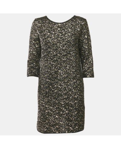 Zadig & Voltaire Женское мини-платье с пайетками, черное/металлик, б/у