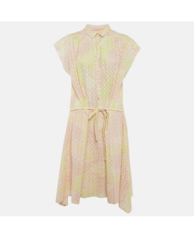 Pre-Owned Zadig & Voltaire Women's Pre-Owned Zadig and Voltaire Yellow/pink Camouflage Print Anglaise Requiem Short Dress
