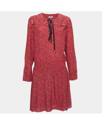 Pre-Owned Zadig & Voltaire Women's Red Floral Print Crepe Mini Dress