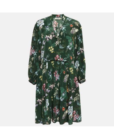 Pre-Owned Zadig & Voltaire Women's Green Resist Print Silk Dress