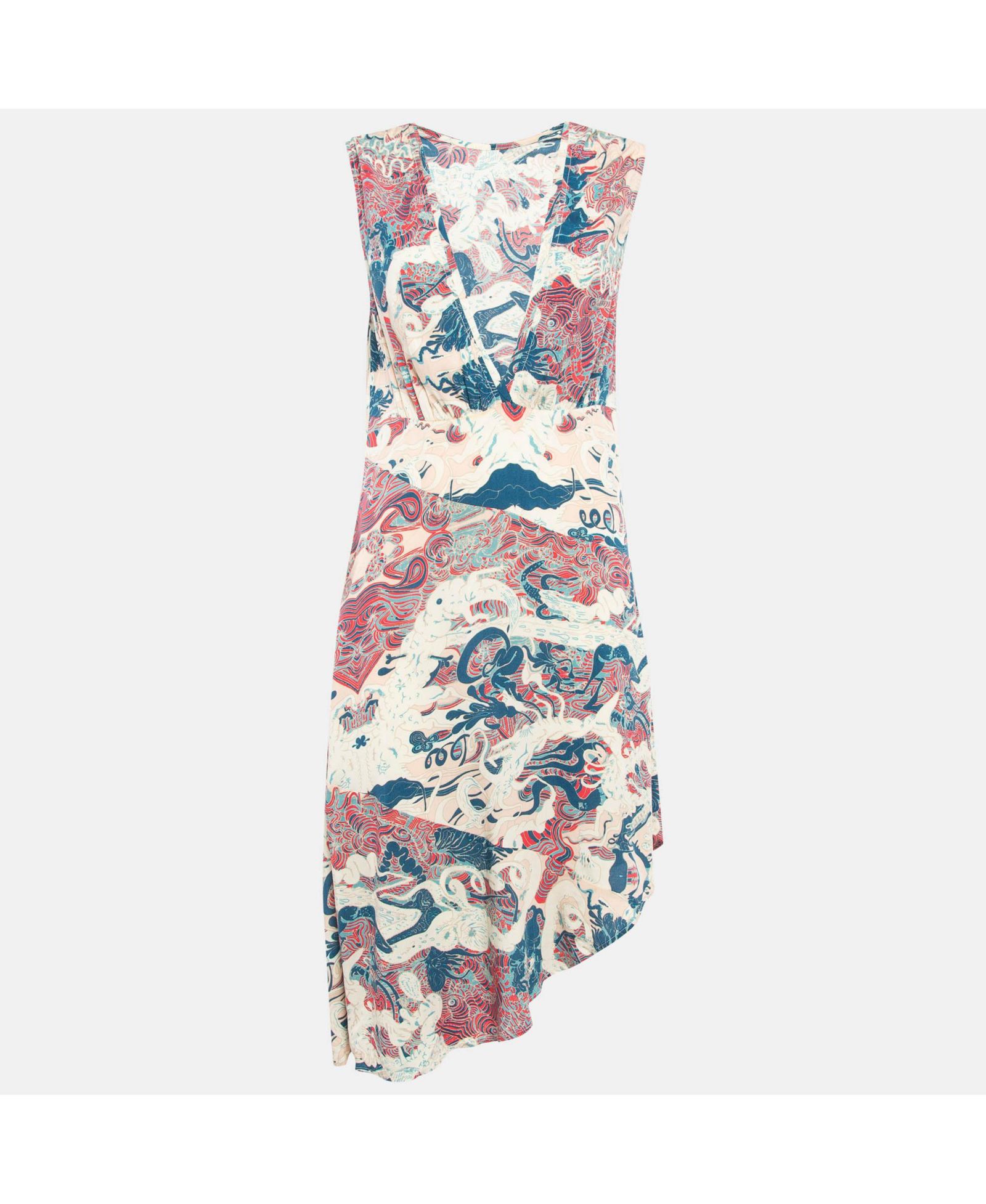 Женское платье Zadig & Voltaire Pink Printed Crepe Asymmetric Root Midi Pre-Owned