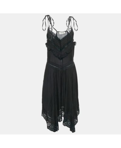 Женское асимметричное миди платье Zadig & Voltaire с кружевной отделкой из хлопка