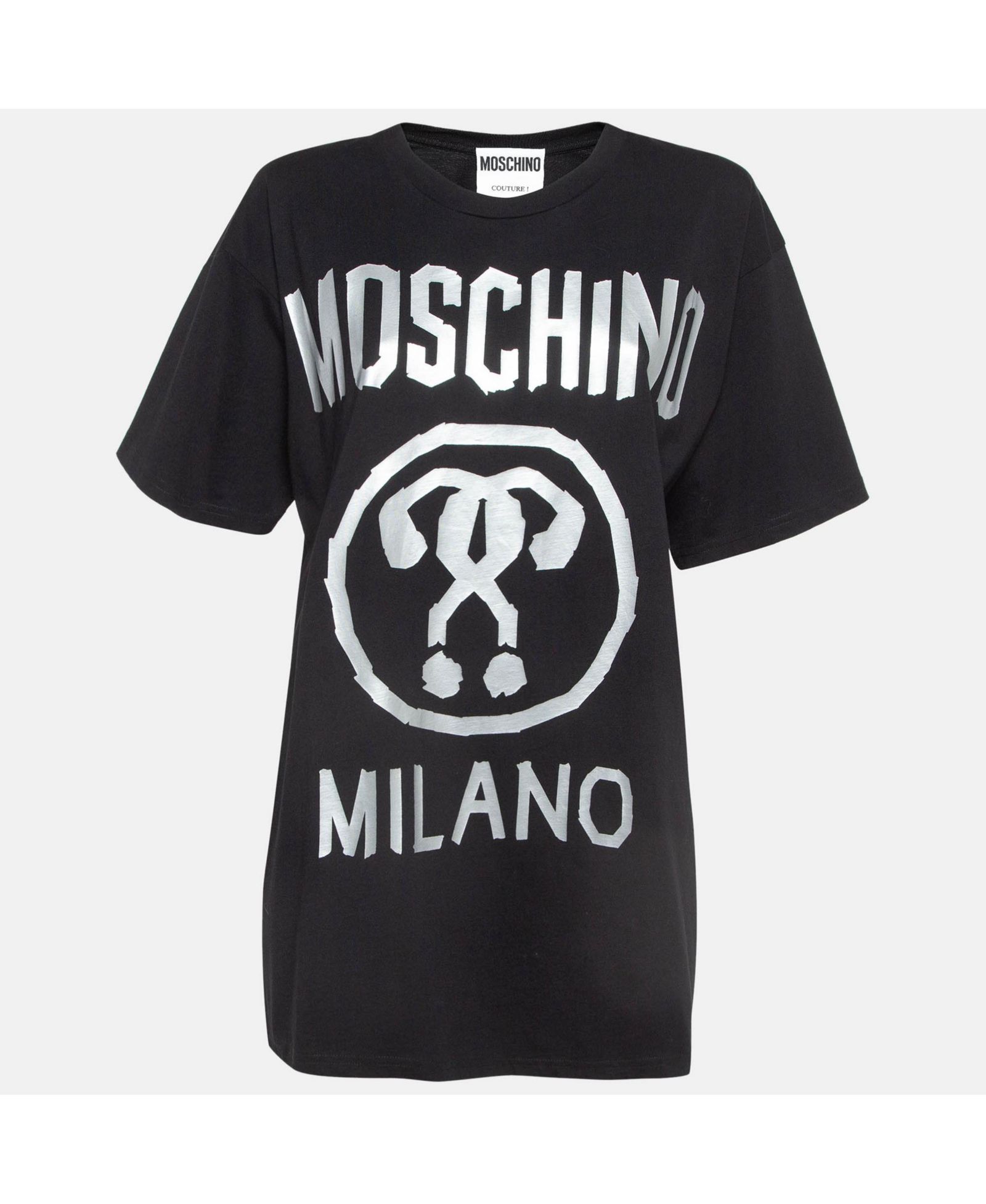 Женская хлопковая футболка Pre-Owned Moschino Couture Double Question Mark Print