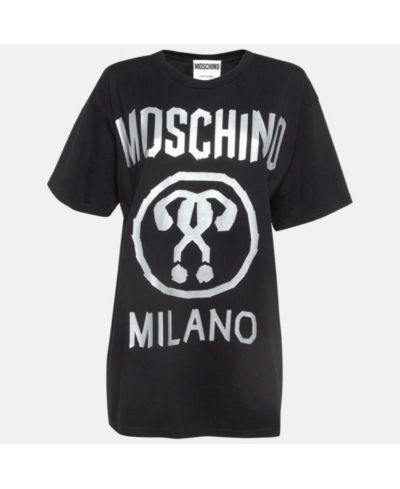 Женская хлопковая футболка Pre-Owned Moschino Couture Double Question Mark Print