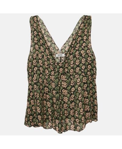 Pre-Owned Moschino Women's Cheap And Chic Floral Printed Silk Sleeveless Top