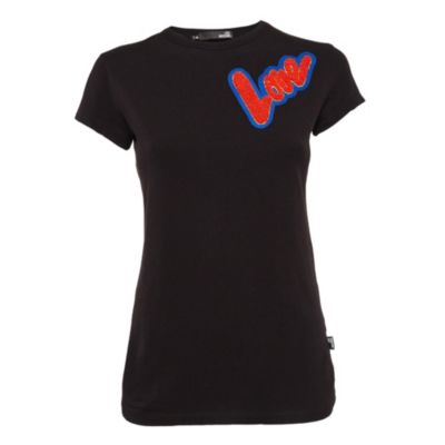 Женская футболка Pre-Owned Love Moschino Cotton Knit Love Patch