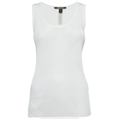 Pre-Owned Roberto Cavalli Women's Jersey Lace Trimmed Tank Top
