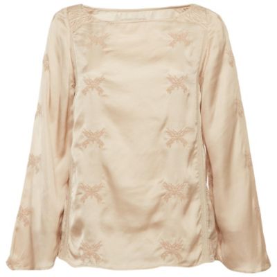 Zadig & Voltaire Женская туника из крепа с вышивкой Beige (б/у)