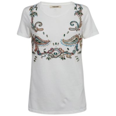 Женский трикотажный топ Roberto Cavalli White Crystal Embellished б/у