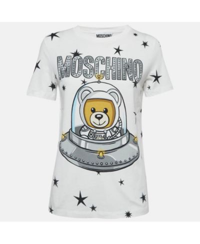 Pre-Owned Moschino Women's Couture Cotton Printed Crew Neck T-Shirt