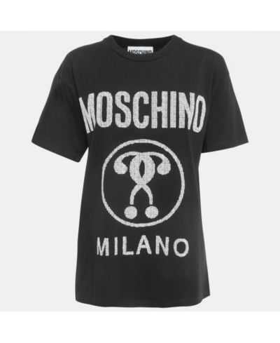 Футболка Pre-Owned Moschino Women's Couture Logo Print Cotton Half Sleeve