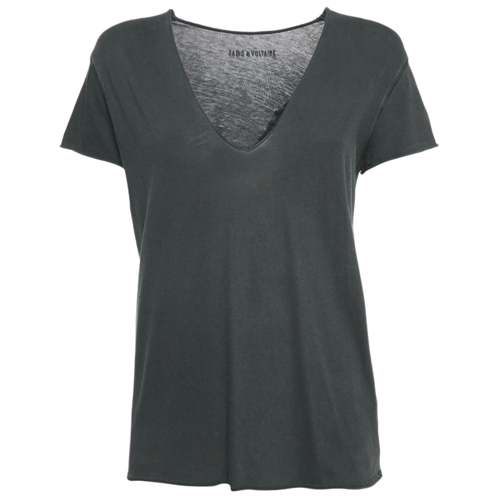 Pre-Owned Zadig & Voltaire Women's Cotton Knit V-Neck Story Fishnet Top