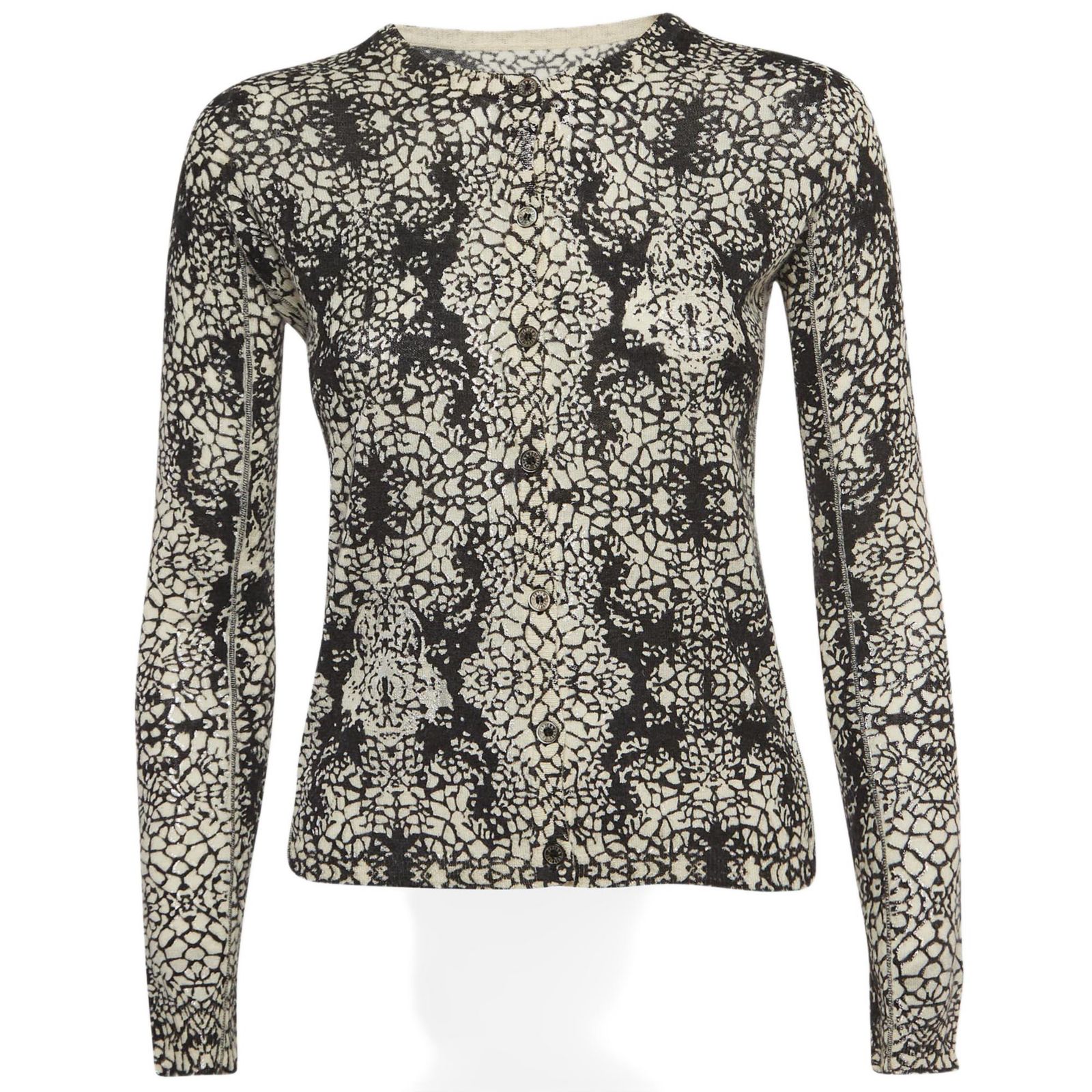 Женский кардиган Zadig & Voltaire Black/white Abstract Print Cashmere Buttoned