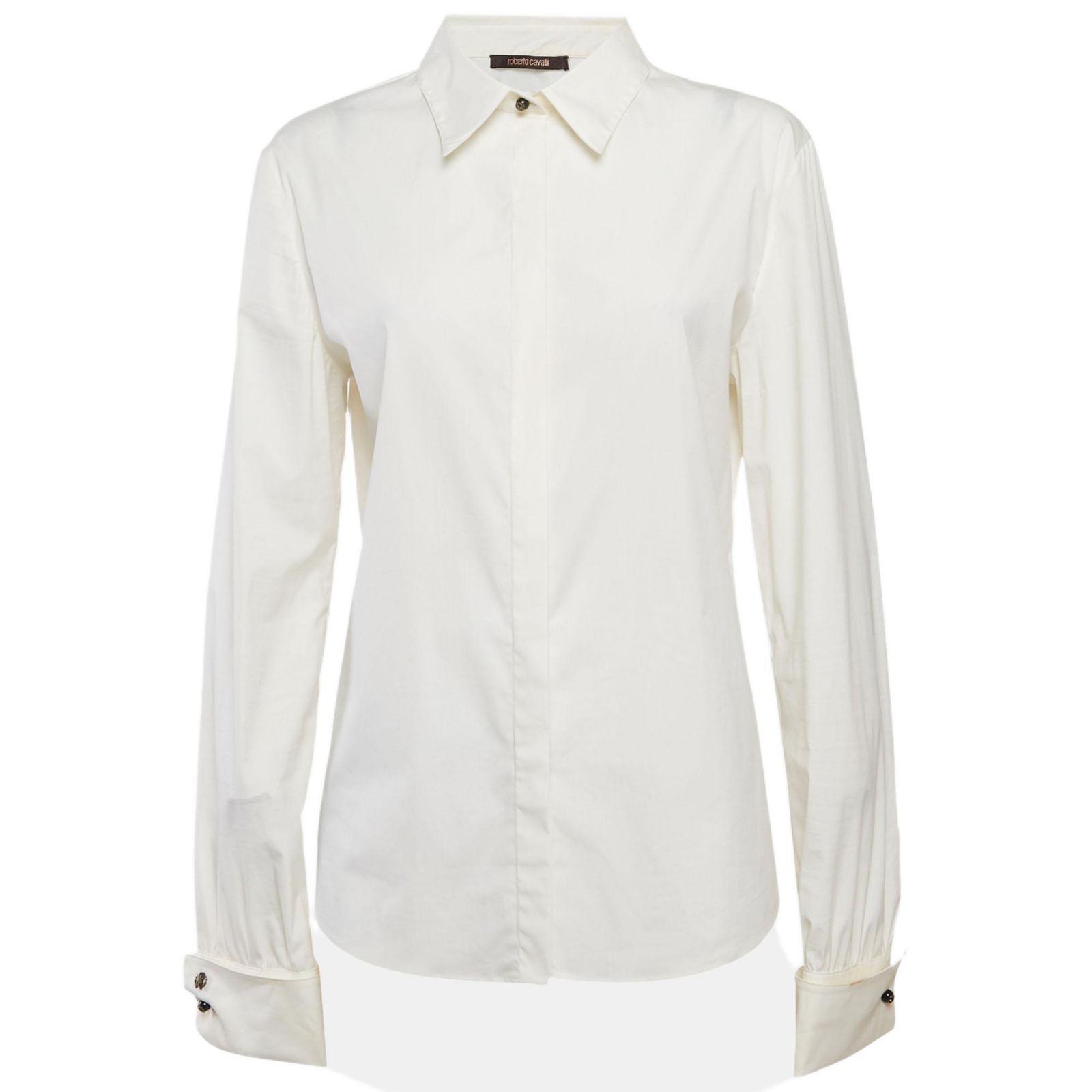 Женская хлопковая рубашка Roberto Cavalli Long Sleeve Cream (б/у)