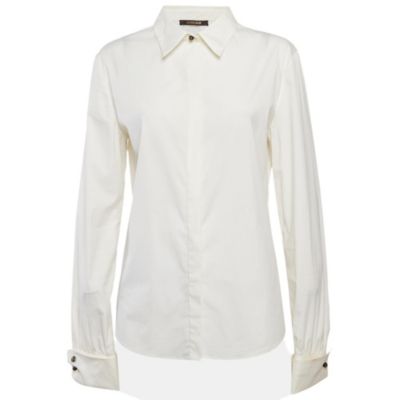 Женская хлопковая рубашка Roberto Cavalli Long Sleeve Cream (б/у)
