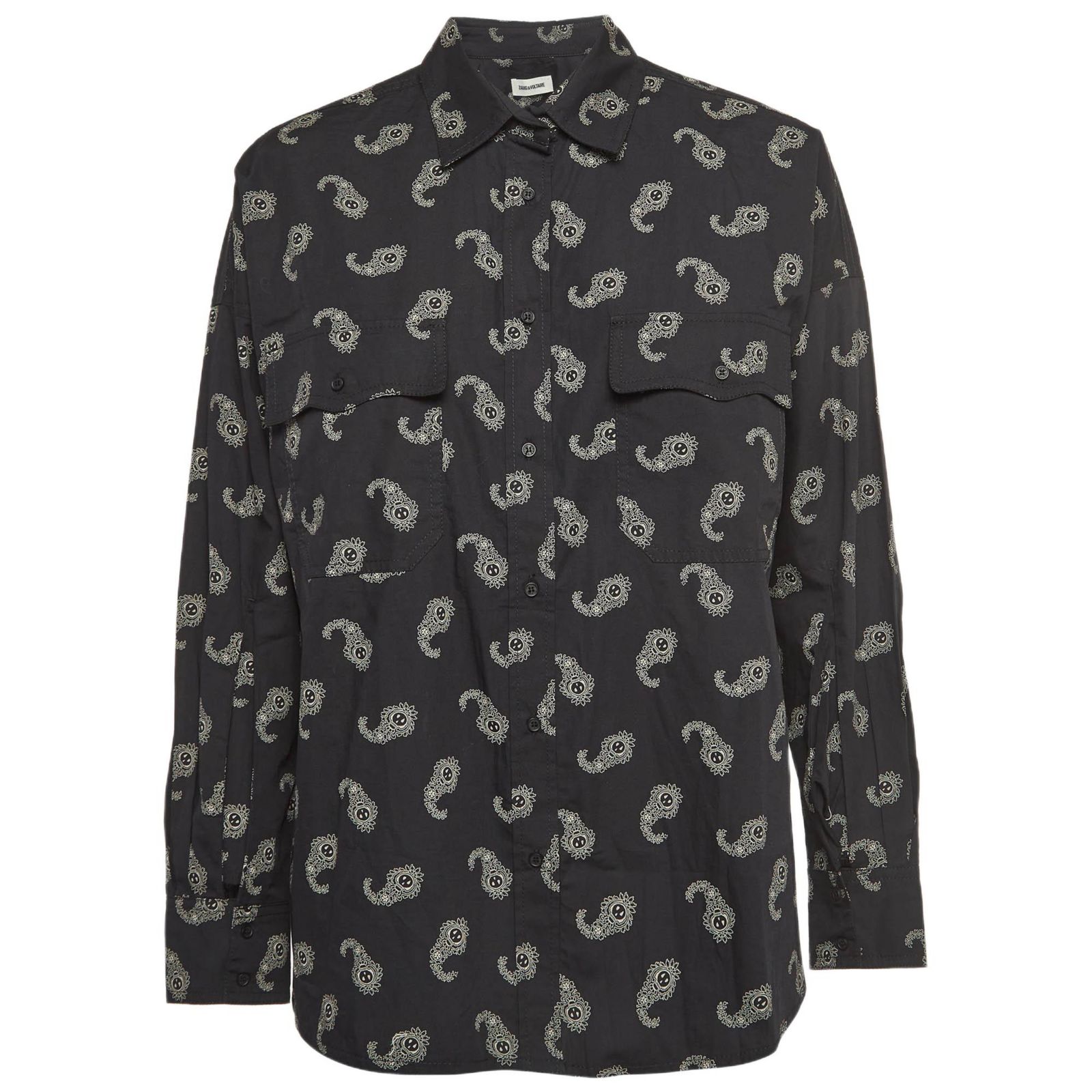 Женская рубашка Zadig & Voltaire Black Tamara Paisley Print Cotton Oversized