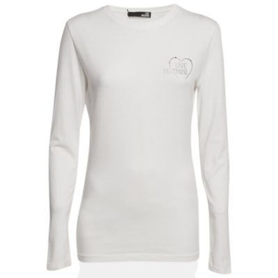Pre-Owned Love Moschino Женская джерси с логотипом и стразами, длинный рукав