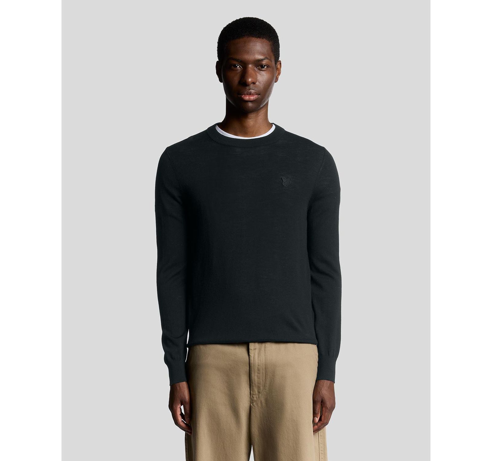 Lyle & Scott Men's Tonal Eagle Merino Crew Neck Sweater