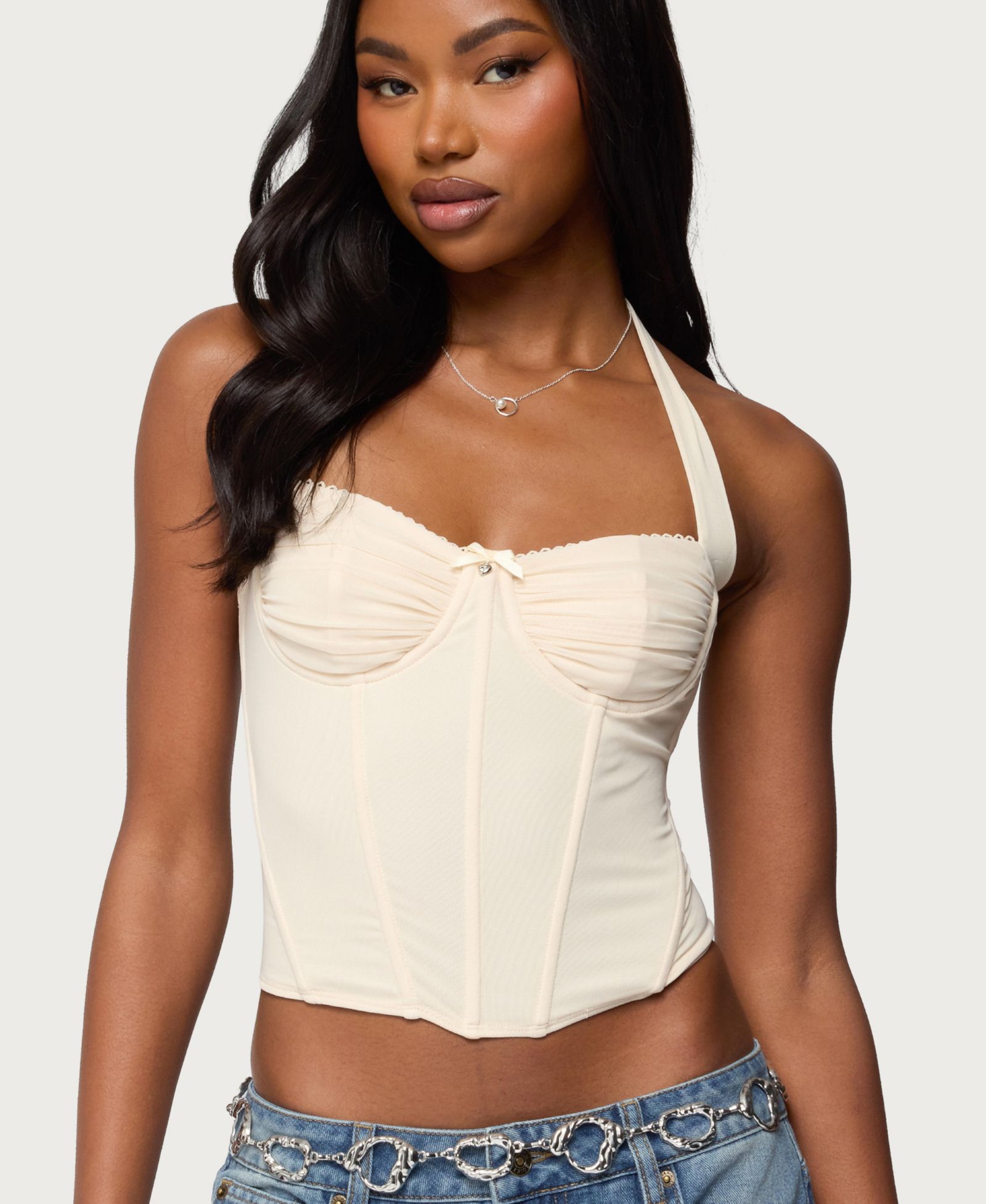Edikted Women's Abigail Ruched Halter Corset