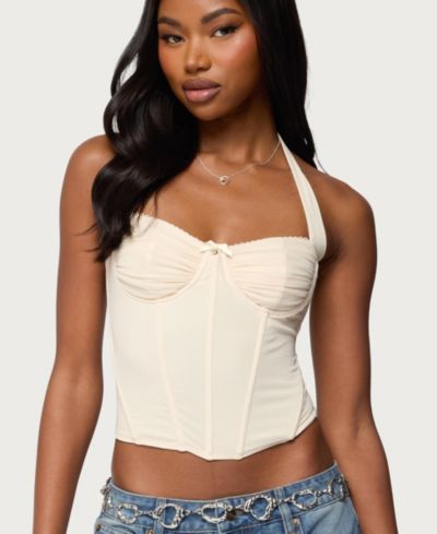Edikted Women's Abigail Ruched Halter Corset