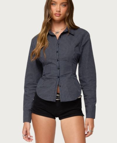 Женская рубашка Edikted Lisbet Checkered Button Up