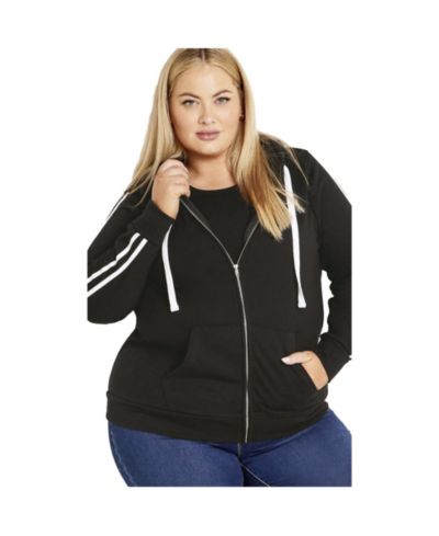 Женское худи Avenue Plus Size с боковой полосой и молнией