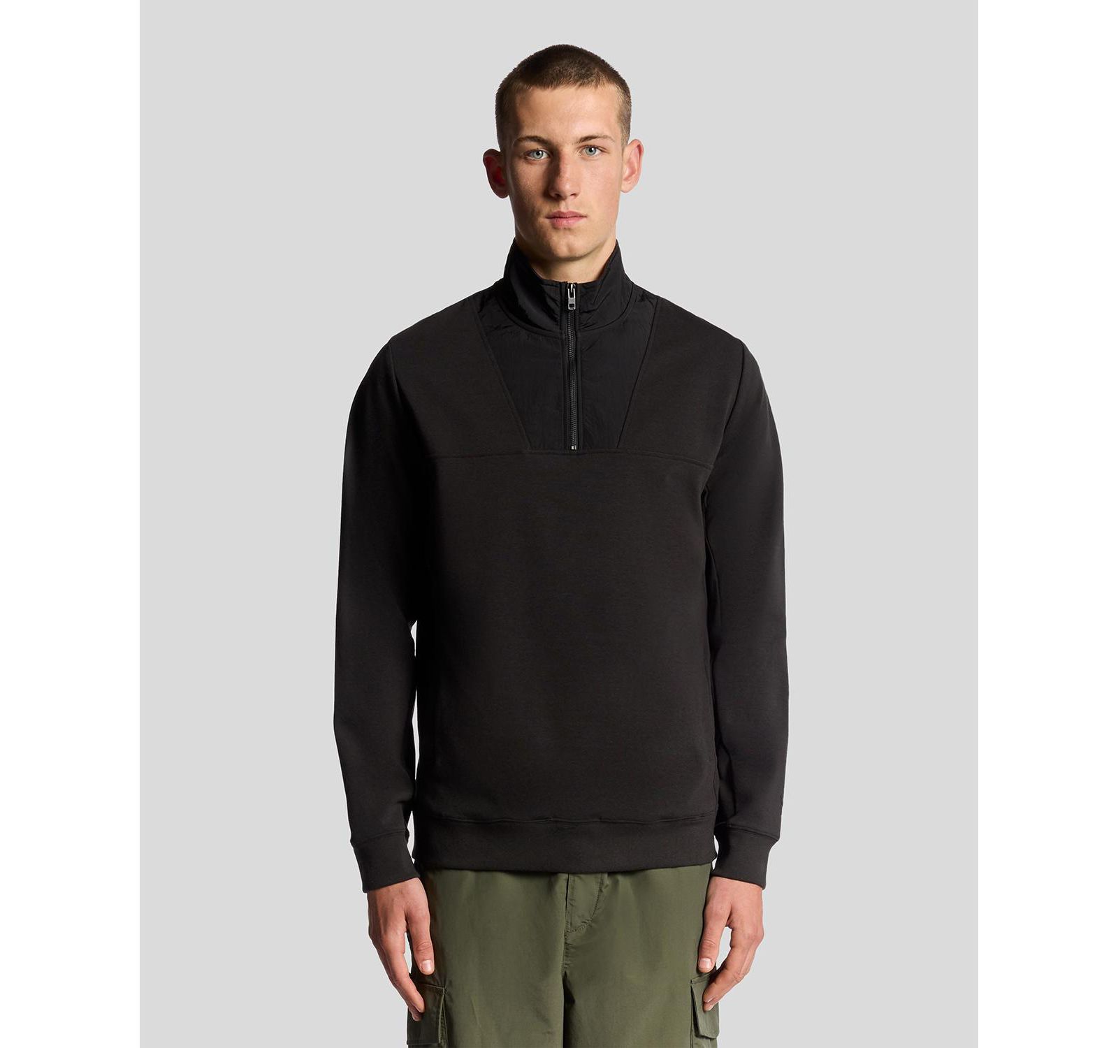 Lyle & Scott Men's Panelled Hybrid Quarter Zip Sweatshirt
