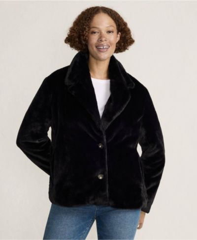 Женская куртка Lands' End из искусственного меха