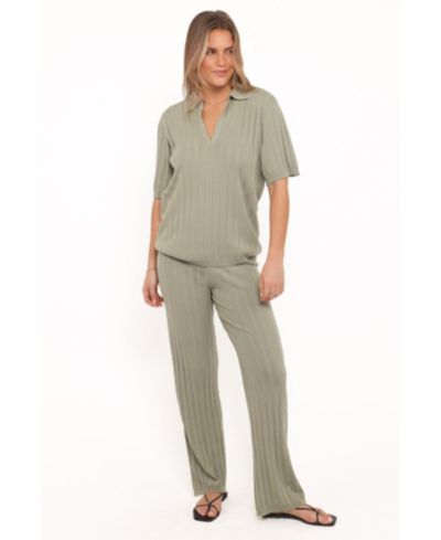 Petal and Pup Women's Yulissa Wide Ribbed Pant Set.