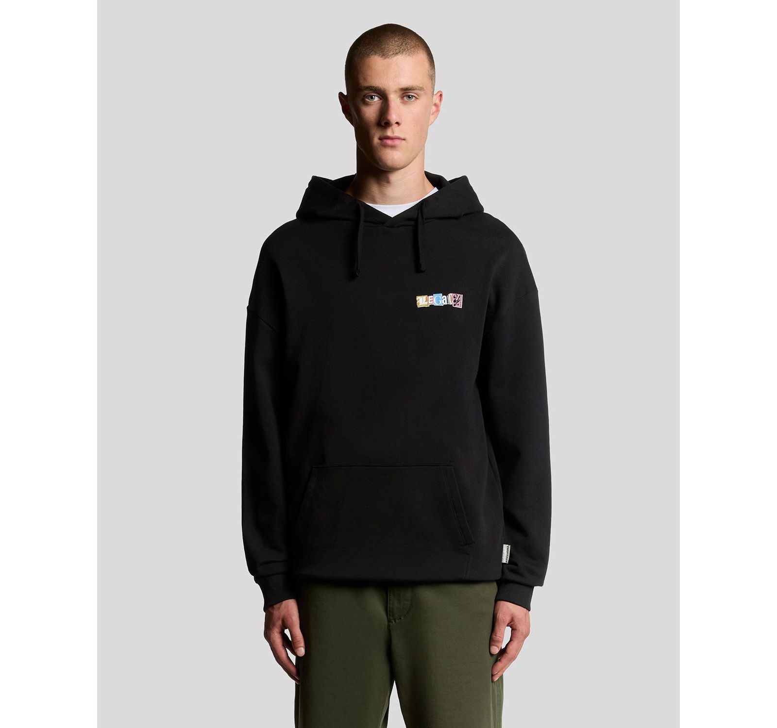 Мужской худи Lyle & Scott с длинным рукавом и крупным принтом