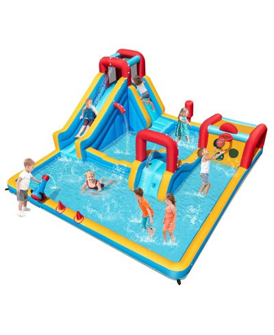 Skonyon Double Water Slide Park 9-in-1 Water Slide Bounce House, Ages 3-10