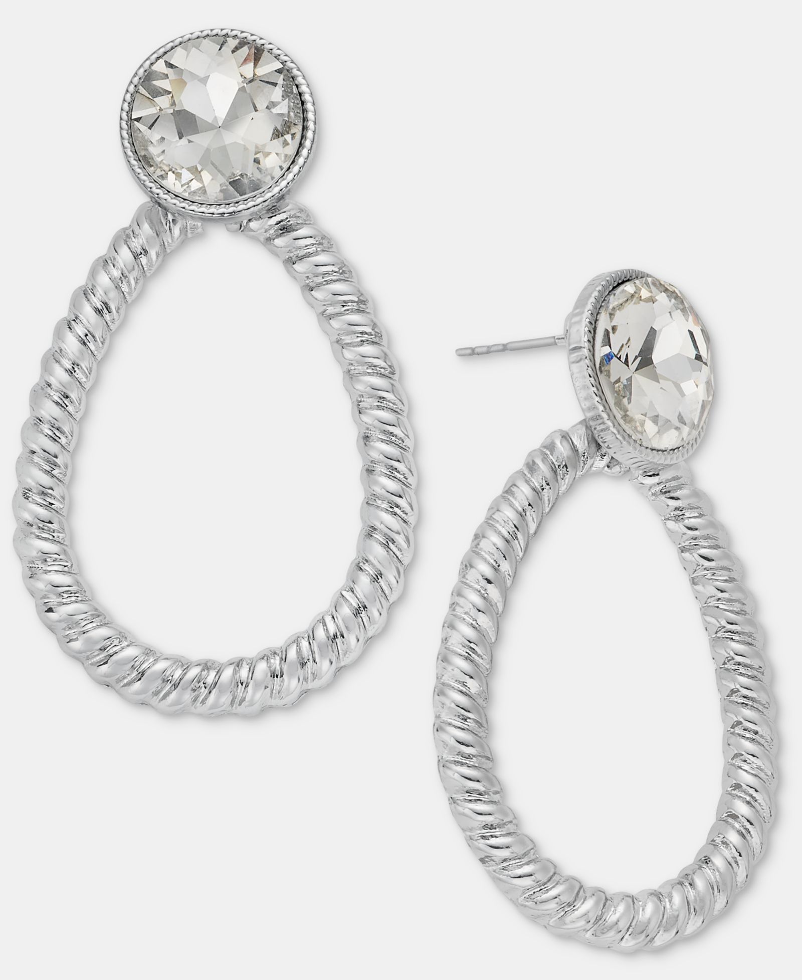 I.N.C. International Concepts Crystal Twist Open Drop Earrings, Macy's Exclusive