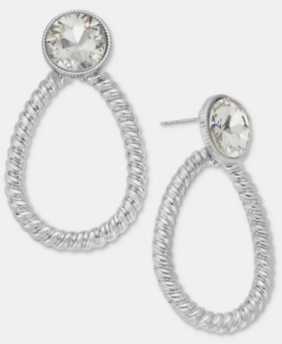 I.N.C. International Concepts Crystal Twist Open Drop Earrings, Macy's Exclusive