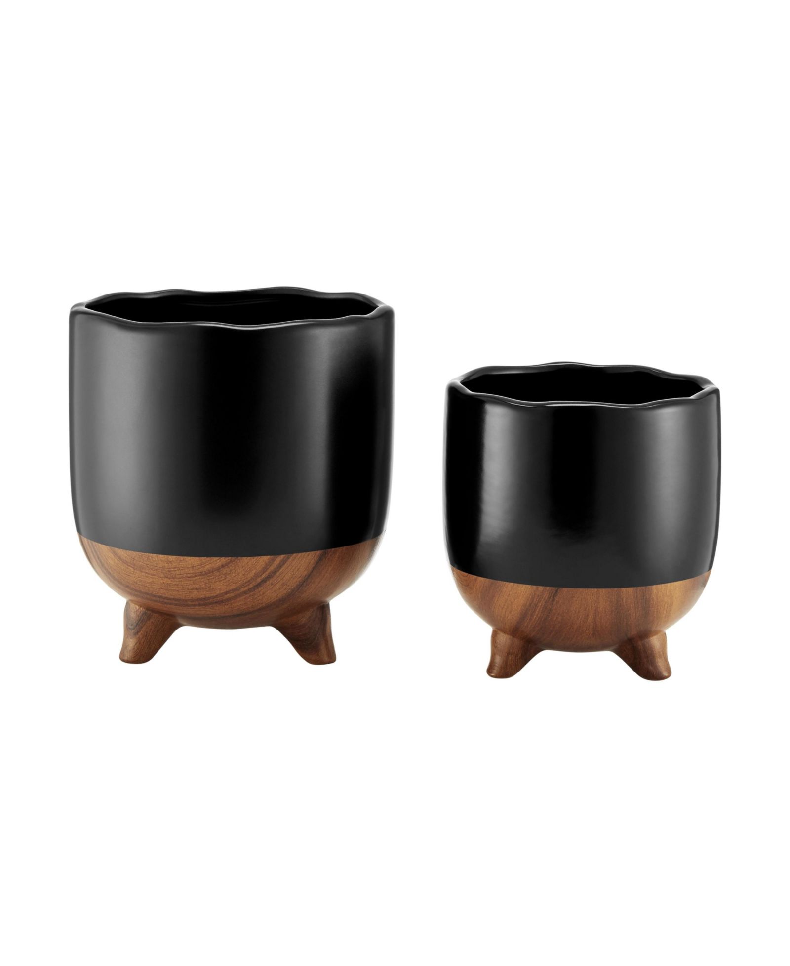 Danya B набор из 2 горшков Milo Mortar Two Tone Flower Pot