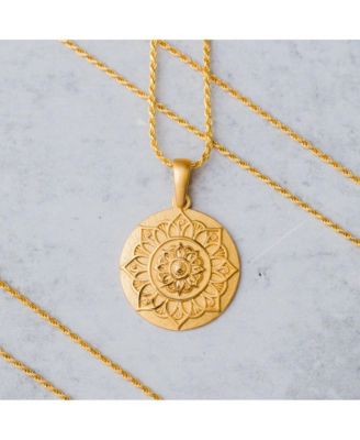 Mantra Ожерелье Mantra Mandala I Am Grateful серебряное мини