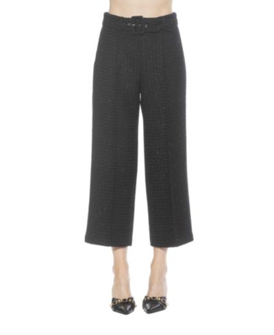Alexia Admor Women's Caden Tweed Belted Wide Leg Pants