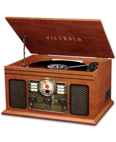 Виниловый проигрыватель Victrola 6-In-1 Nostalgic с 3-скоростным турникетным механизмом и Bluetooth